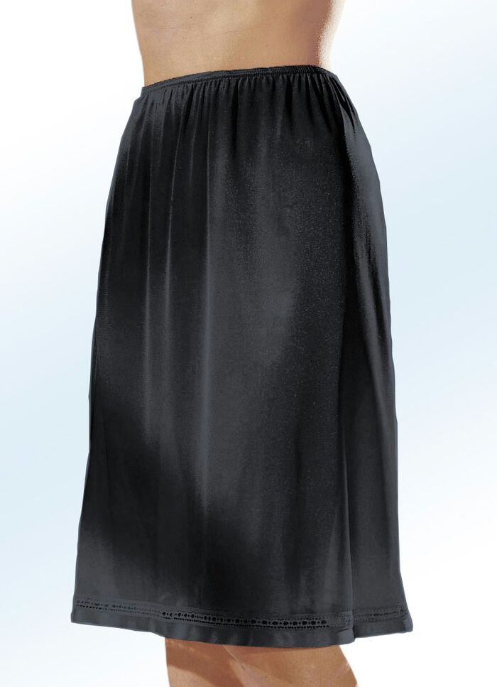 Zweierpack Unterr&ouml;cke mit Hohlsaumrand 1X PUDER, 1X SCHWARZ