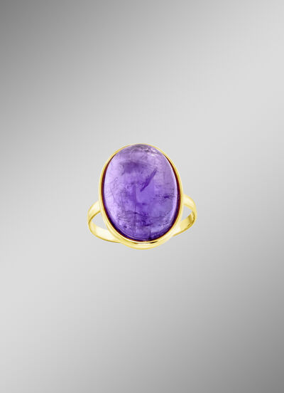 Damenring mit echt Amethyst-Cabochon 