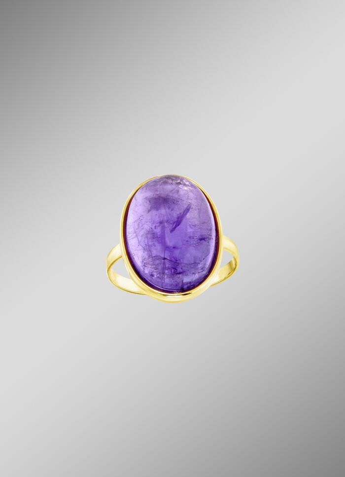 Damenring mit echt Amethyst-Cabochon 