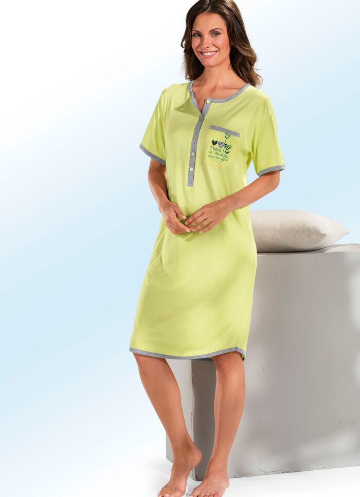 Zweierpack Nachthemden, Kurzarm mit Knopfleiste 