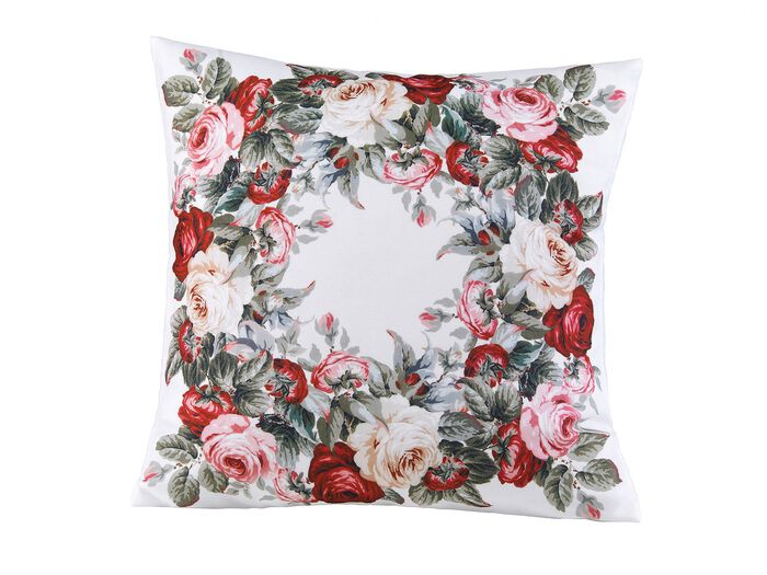 Aussdrucksstarke Tischdecke mit bezauberndem Rosen-Dessin ECRU-BUNT