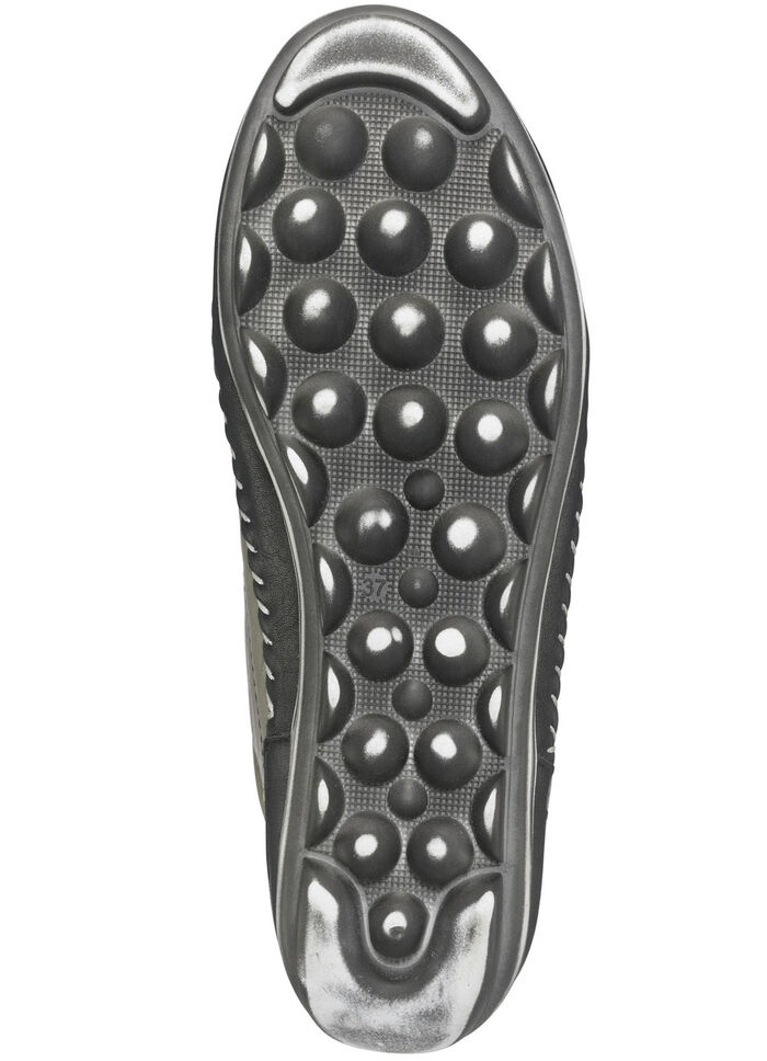 Gemini Mokassin-Bootie mit Knitter-Struktur GRAU-SCHWARZ