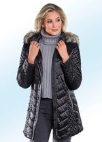 Jacke mit wei&szlig;er Kontrastpaspelierung SCHWARZ