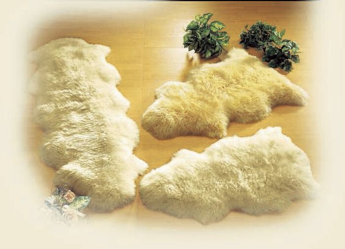 Vorleger aus echtem Merino-Lammfell BEIGE