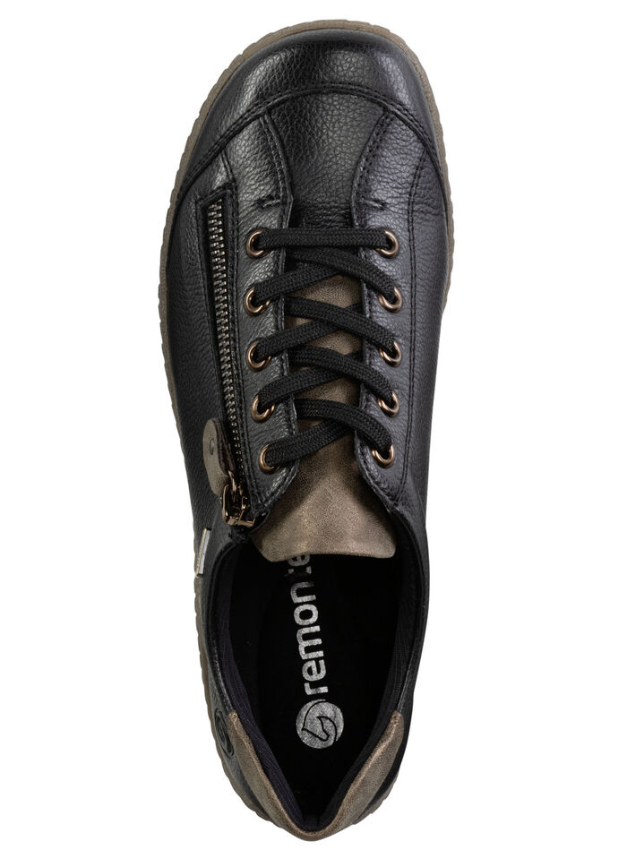 Remonte, bequeme Damen-Sneaker, Weite G, mit herausnehmbarem Fussbett SCHWARZ-BRAUN