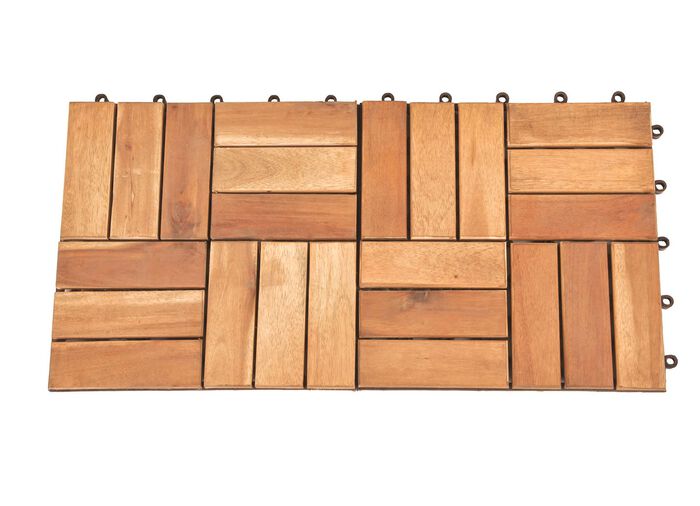 Terrassenplatten aus ge&ouml;lter Akazie, 11er-Set 