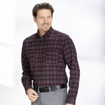 «Milano Italy»-Hemd mit Button-Down-Kragen BORDEAUX-GRAU