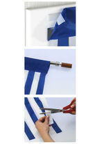 Türvorhang aus Polyesterbändern BLAU-WEISS
