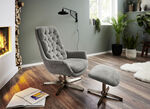 Bequemer Relax-Sessel mit Hocker ANTHRAZIT