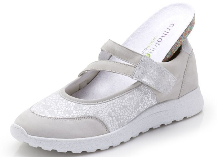 Waldl&auml;ufer Slipper mit Elastikeinsatz im Ballenbereich HELLGRAU