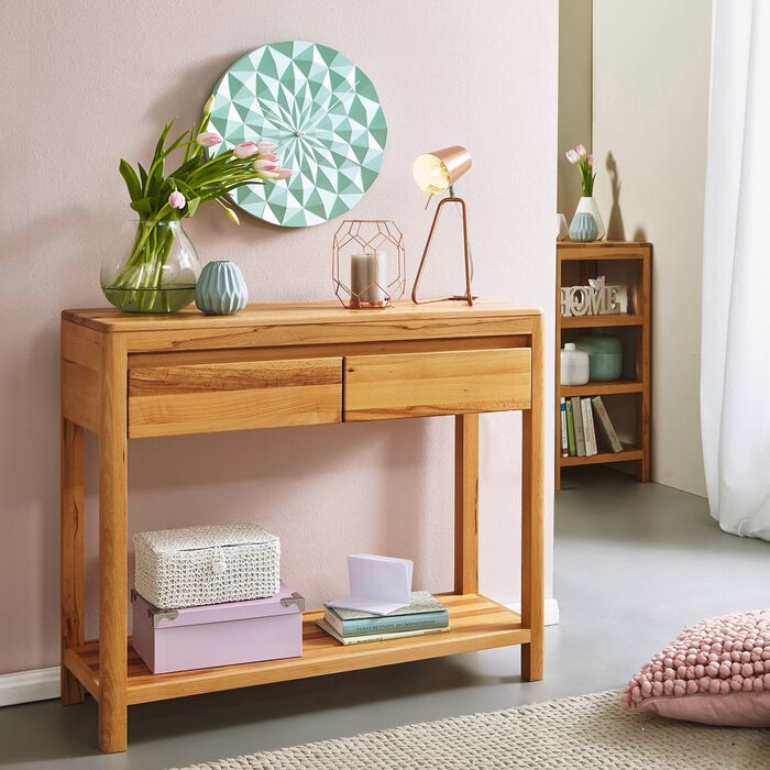 Konsolentisch aus Massivholz in geölter Ausführung KERNBUCHE