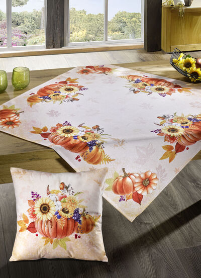 Tisch- und Raumdekoration mit herbstlichen Motiven, , large