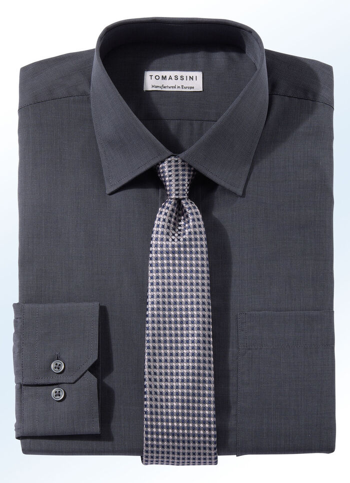 Bügelleichtes Hemd  ANTHRAZIT