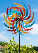 Doppel-Windrad in Tricolor aus Metall 