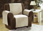 Sessel-,Couch- und Armlehnenschoner mit Veloursbandeinfassung SAND