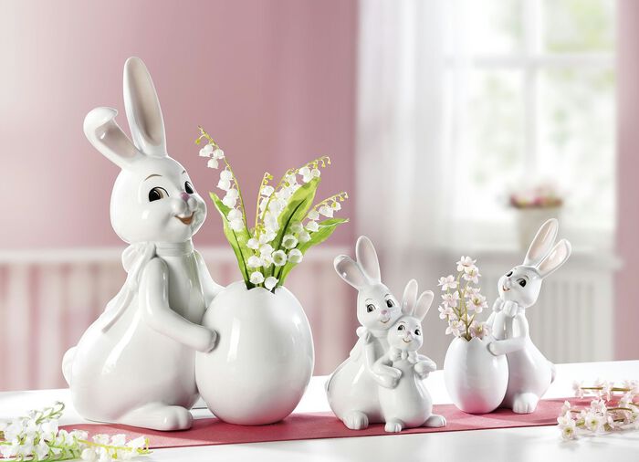 Lustige Hasen aus Porzellan 
