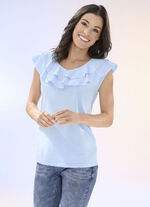 Shirt mit Volant-Besatz in 3 Farben, 