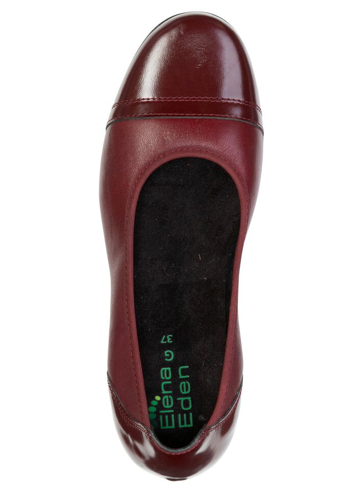 ELENA EDEN, klassische Damen-Ballerinas, Weite G, mit herausnehmbarem Fussbett BURGUND