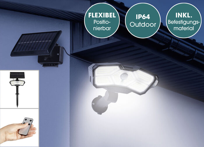 LED-Solarstrahler mit Bewegungsmelder 