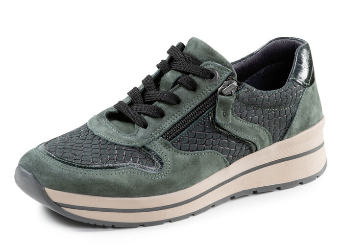 ELENA EDEN Schnür-Sneaker mit herausnehmbarem Lederfussbett DUNKELGRÜN