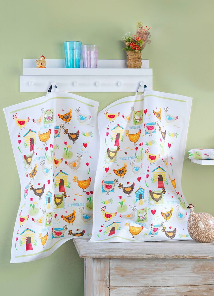 Geschirrt&uuml;cher aus Halbleinen, 3er-Set 