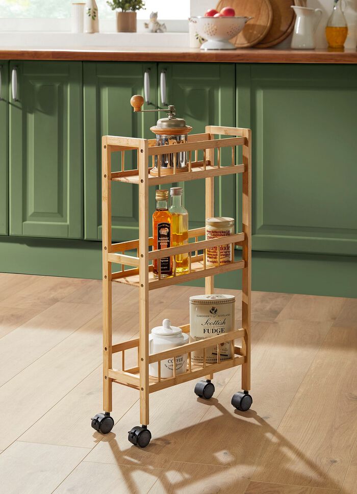 Haushalts-Rollwagen aus Bambus 