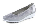 ELENA EDEN, bequeme Damen-Ballerinas, Weite G, mit herausnehmbarem Fussbett SILBERGRAU