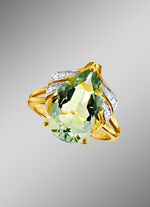 Damenring mit gr&uuml;nem Amethyst 