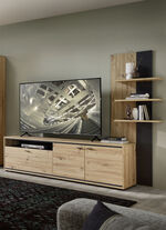 TV-Longboard mit Wandpaneel ARTISAN EICHE-GRAFIT