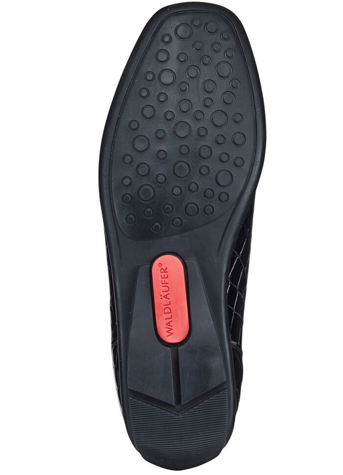 Waldl&auml;ufer, stilvolle Damen-Slipper, Weite H, mit herausnehmbarem Fussbett SCHWARZ