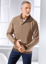 Poloshirt mit Strickkragen 