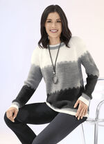 Pullover in Perlfang GRAFIT-GRAU MELIERT-ECRU