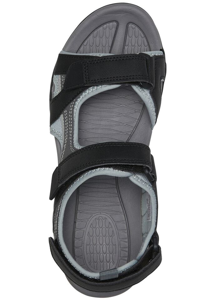 Trekking-Sandale mit drei praktischen Klettspangen GRAU-SCHWARZ
