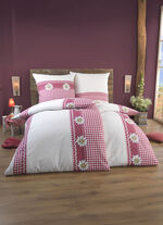 Beidseitig bedruckte Bettwäsche-Garnitur im Landhausstil 