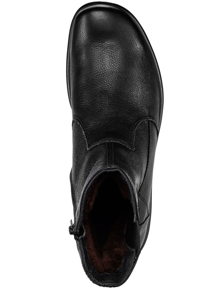 Stiefelette mit echtem Lammfellfutter SCHWARZ