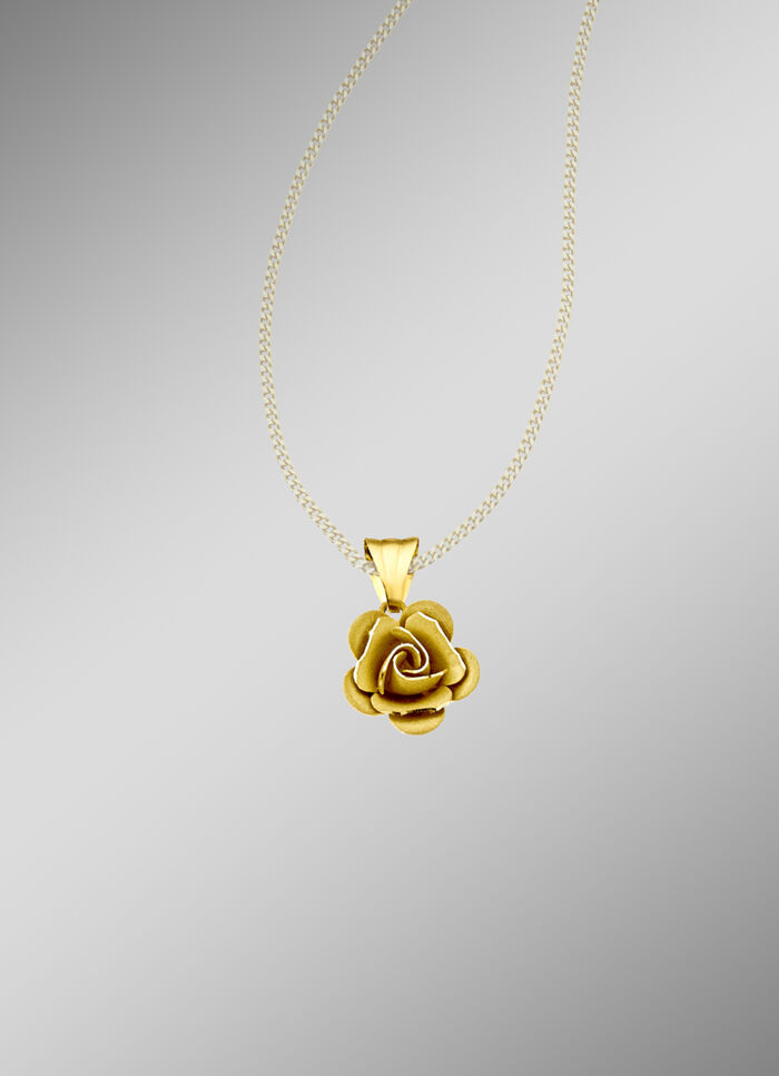 Romantischer Anhänger, teils mattiert, teils diamantiert 