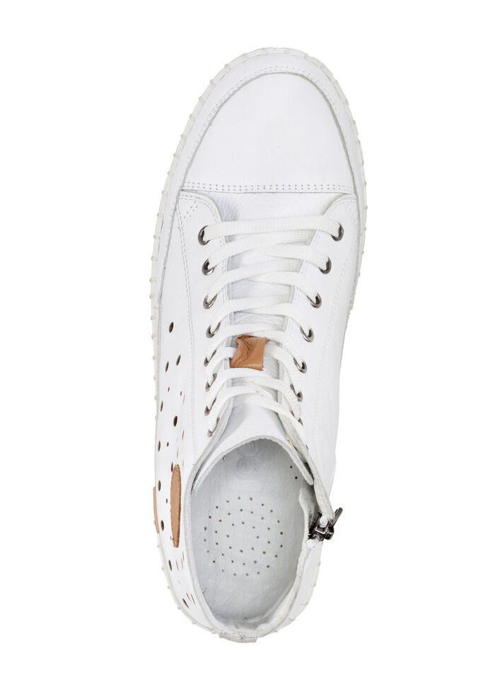 Gemini Schnür-Bootie mit luftiger Perforation und Lederapplikation WEISS