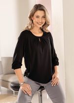 Shirt mit Schlitz in 2 Farben SCHWARZ