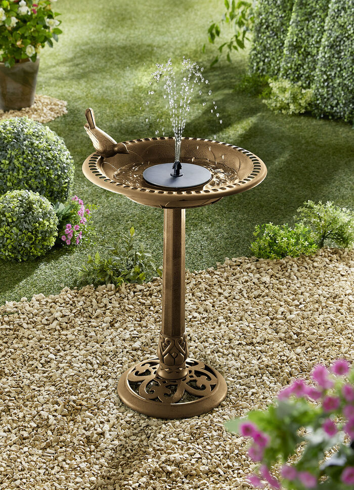 Vogelbad mit Springbrunnen BRONZE