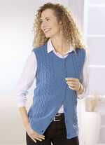 Gilet aus Melangegarn JEANSBLAU MELIERT