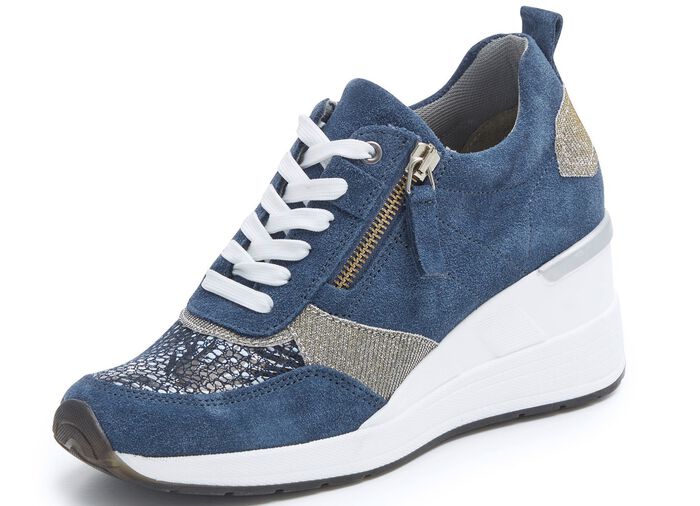 ELENA EDEN Schn&uuml;rschuh mit gl&auml;nzend bedrucktem Elastikmaterial 