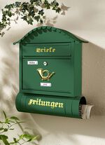 Briefkasten aus verzinktem Stahl mit Zeitungsrohr GRÜN