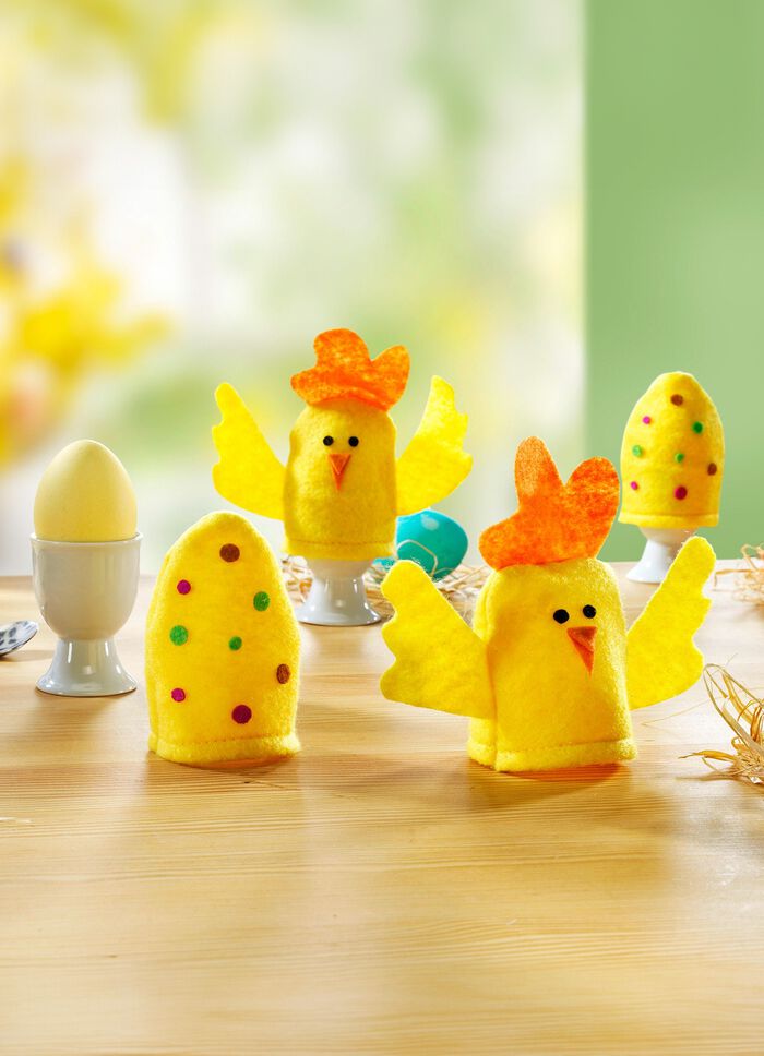 Originelle Eierw&auml;rmer aus Textilmaterial, 4er-Set 