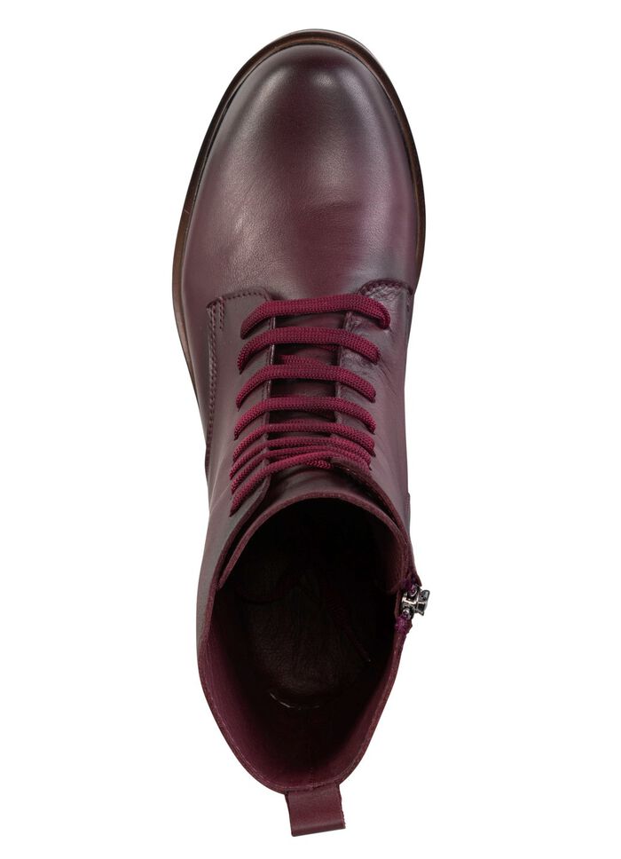 Andrea Conti Schn&uuml;r-Stiefelette aus Rind-Nappaleder BURGUND