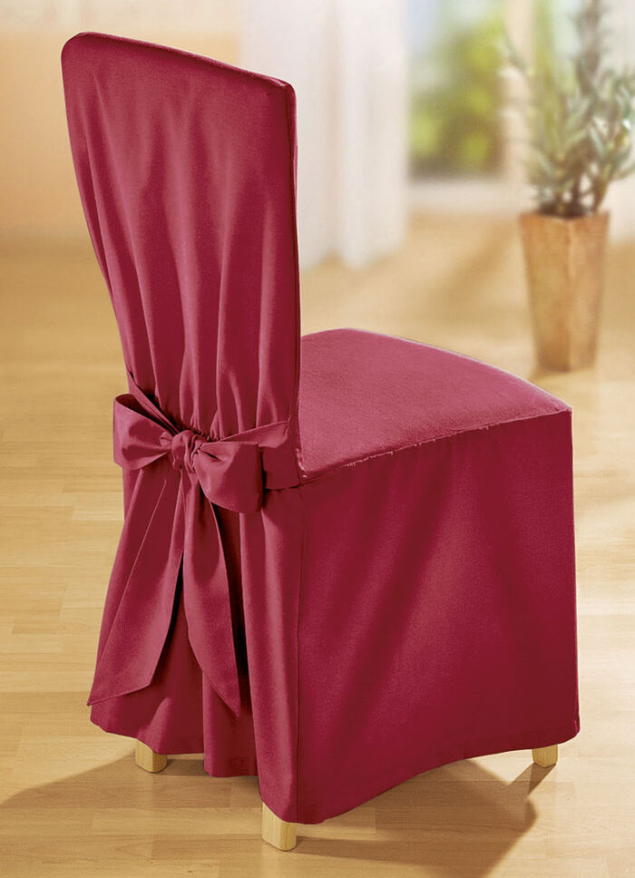 Elegante Stuhlhusse mit Bindebändern ROT