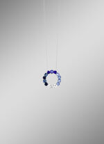 Anhänger mit synth. Zirkonia in Weiss und Blautönen 