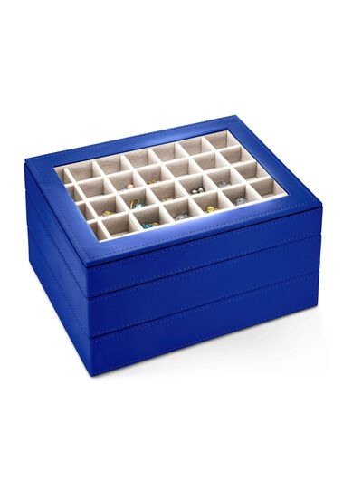 Schmuckkoffer aus Kunstleder mit Samtinnenfutter 