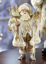 Handgefertigter Weihnachtsmann GOLD-SILBER-WEISS