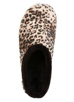 Laurina, trendige Damen-Hausschuhe, mit Leoparden-Dessin BRAUN-SCHWARZ