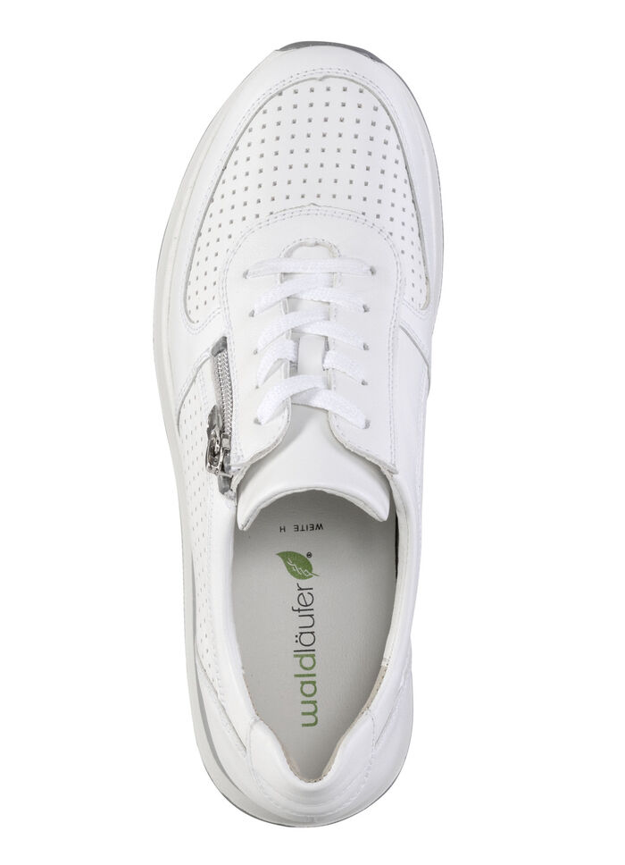 Waldläufer, sportliche Damen-Sneaker, Weite H, mit herausnehmbarem Fussbett WEISS